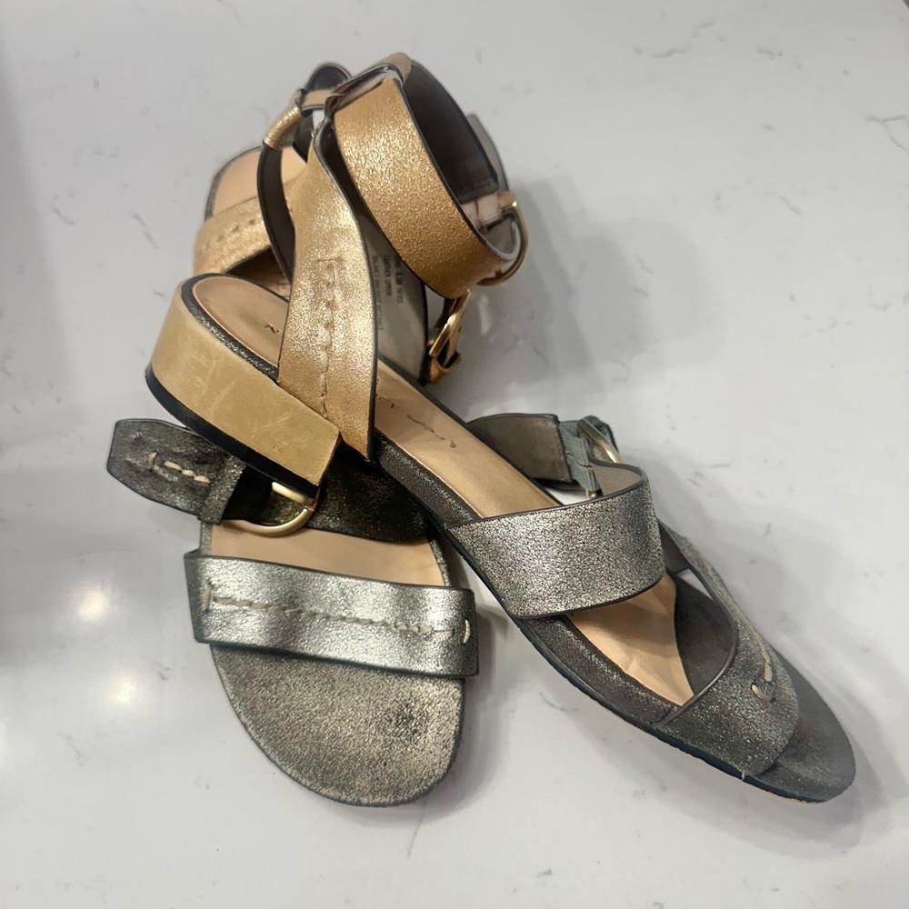Naked Feet Gold Sandals Metallic Flat Comfort